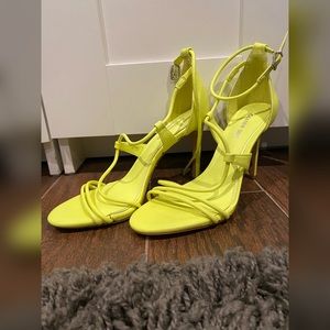 Gianni Bini neon Yellow strappy heels